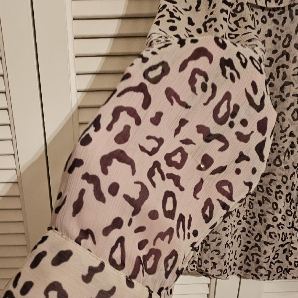 Chico's | Leopard Print Collared Button Down Blou… - image 7